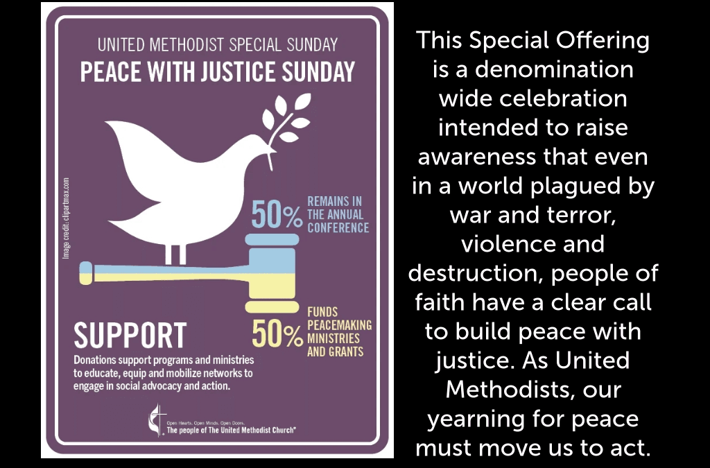 Special Offering for June-Peace with Justice