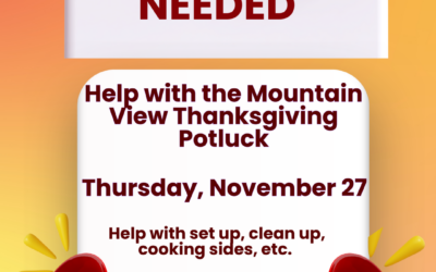 Save the Date- Volunteer for the Thanksgiving Potluck at Mountain View UMC