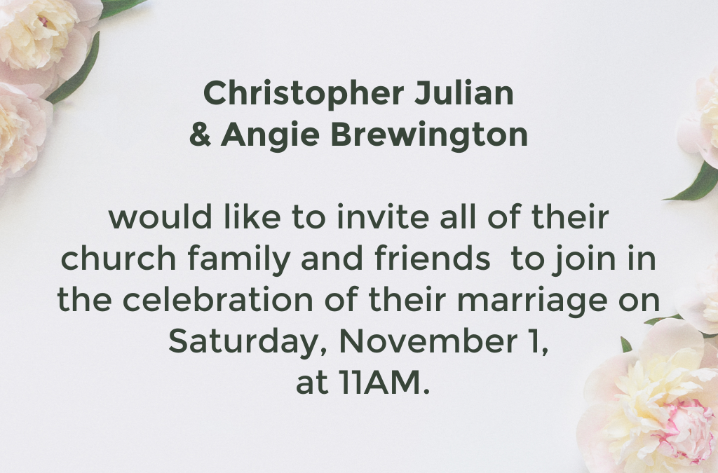 Wedding Announcement and Weekend Odd Jobs Needed