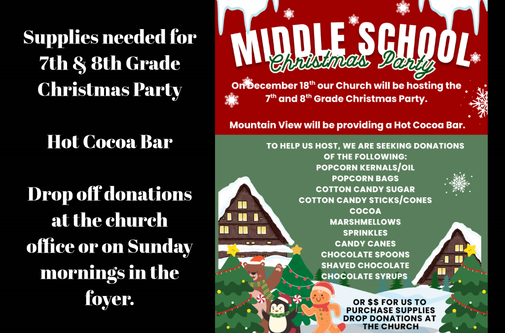 Join Us in Making the 7th and 8th Graders’ Christmas Party Unforgettable