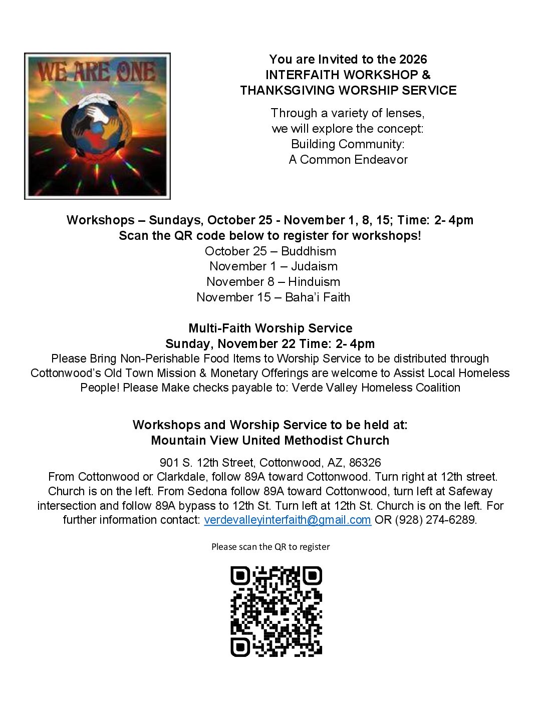 Building Community Through Interfaith Workshops and Thanksgiving Service
